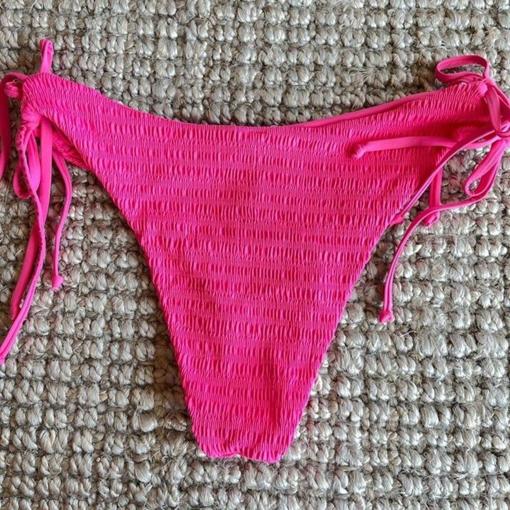 Nwt urban outfitters out from under Barbie pink ribbed strappy bikini bottom